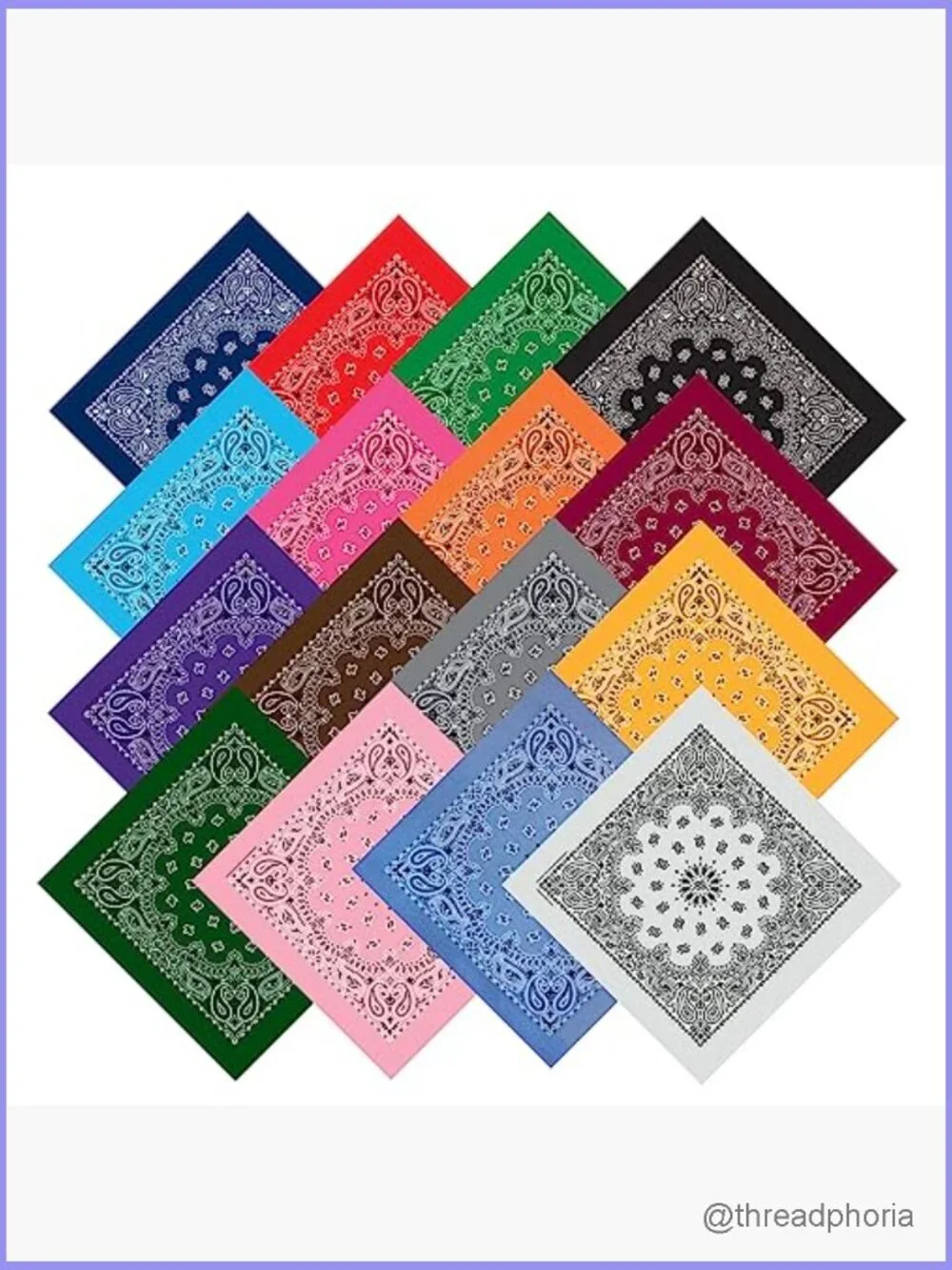 Unisex Paisley 100% Cotton Cowboy Bandana Head Wrap
